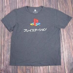 PlayStation Shirt Mens XL Black Japanese Logo Gamer Graphic Tee Sony 2023 Cotton